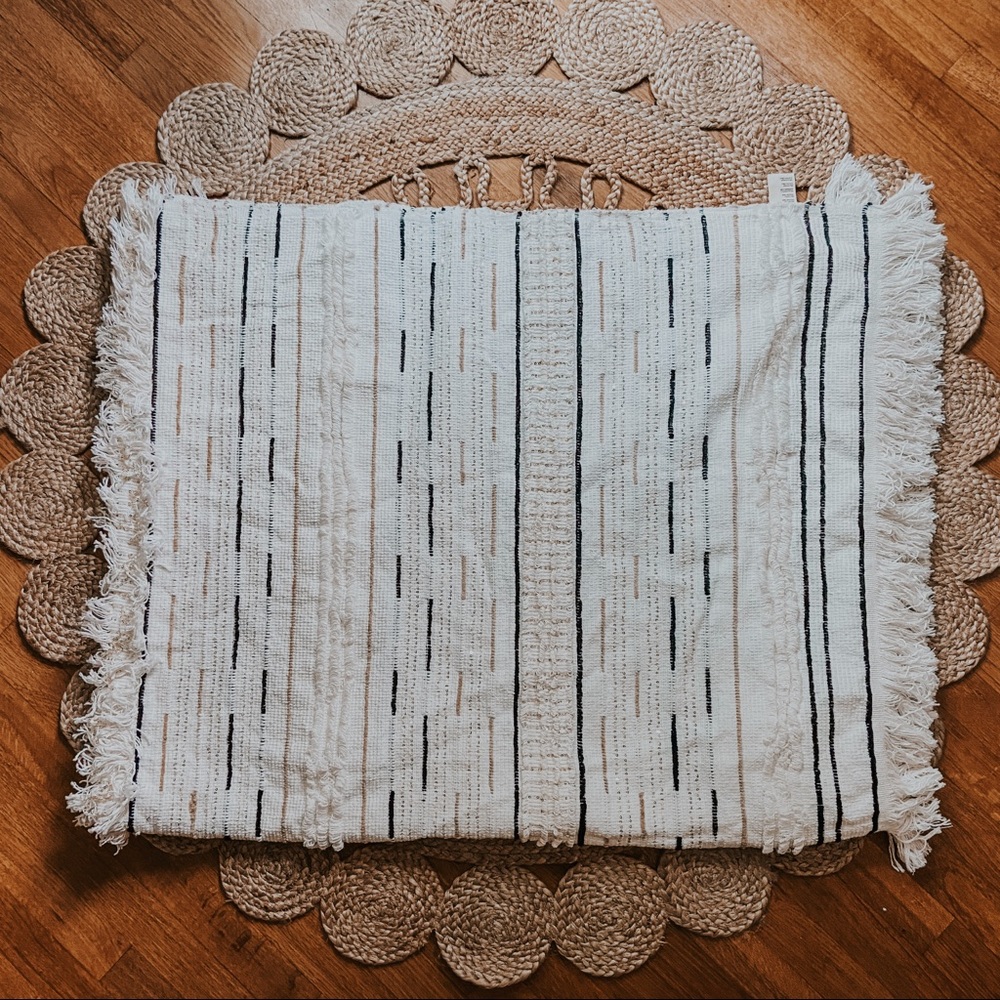 ANTHROPOLOGIE Throw Blanket Boho Fringe Sequins